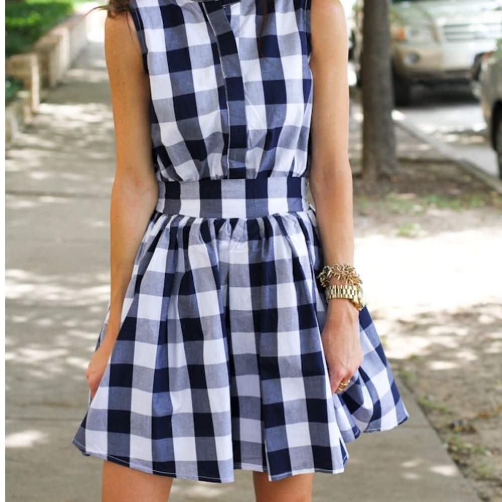 Chicwish Blue and White Checkered Dress
